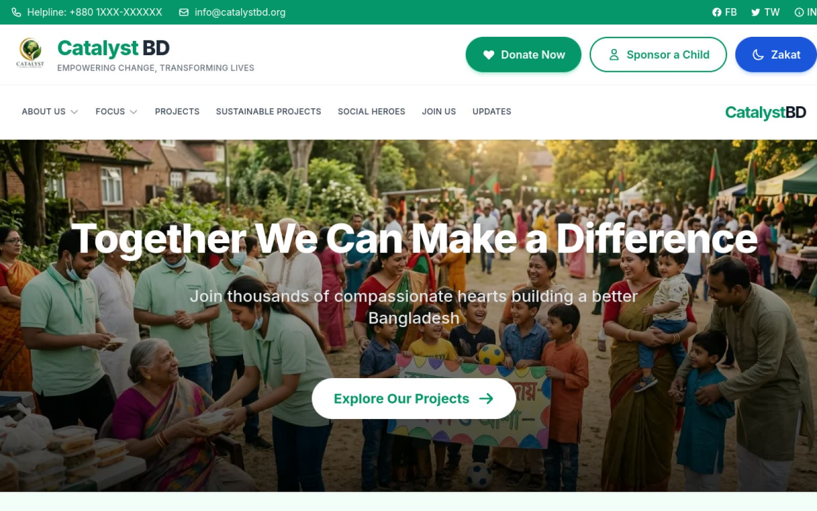 Catalyst BD — A donation platform for a Bangladeshi nonprofit
