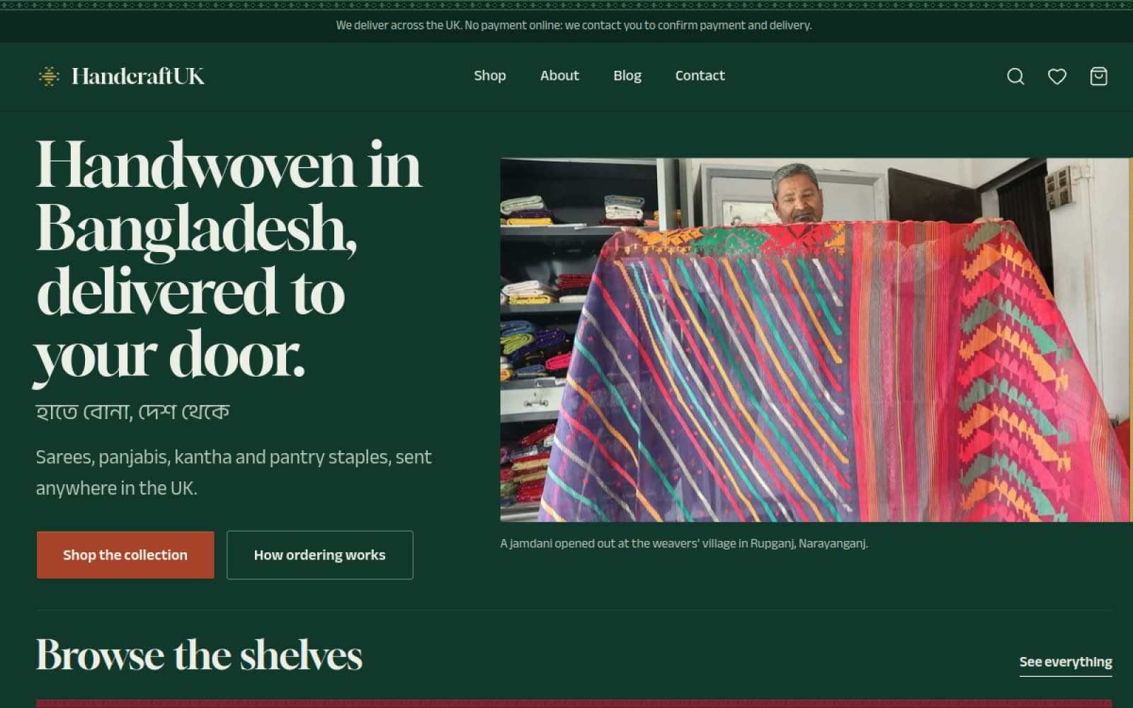 HandcraftUK — Handwoven Bangladeshi goods, delivered across the UK
